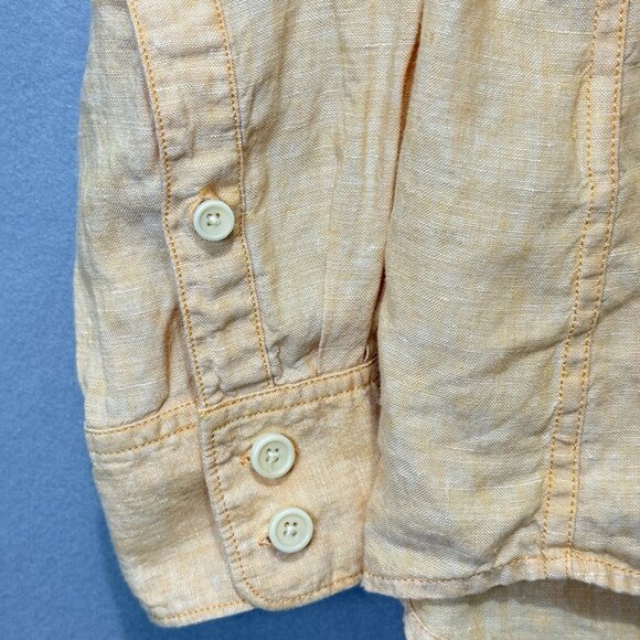 Tommy Bahama Relax 100% Linen Shirt Mens L Orange Long Sleeve Button Down - Picture 3 of 9